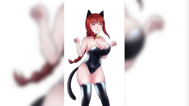 Makima x denji - nsfw; neko; dancing; big tits; big boobs; stockings; 3d sex porno hentai; (by @elisabetlis) [chainsaw man]