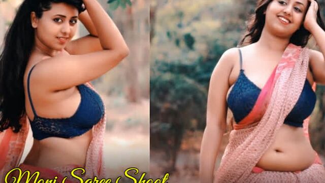 Moni - pink print saree