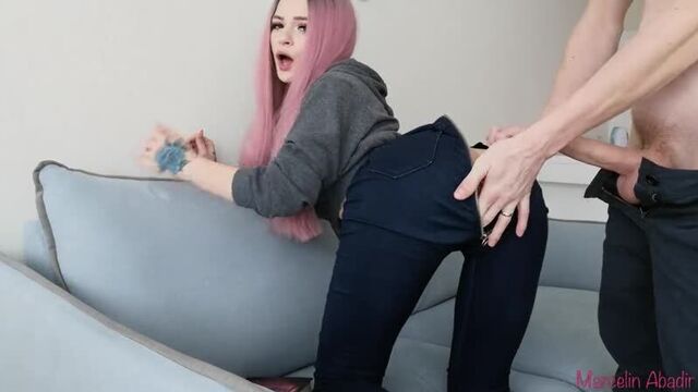 Marcelin abadir-fucked girl in tight jeans and cumshot for pussy