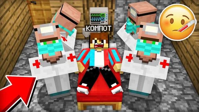 [компот] все жители в нашей деревни стали врачами в майнкрафт | компот minecraft (1080p)