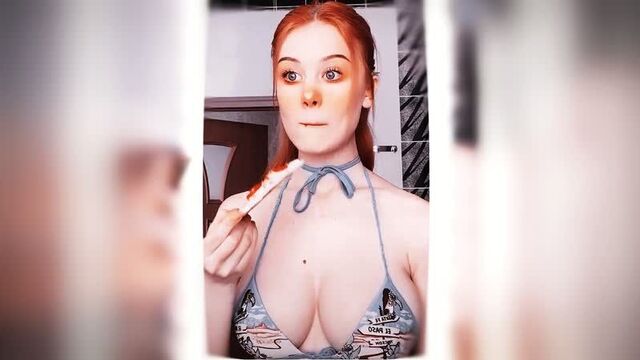 Dasha doshik eat pizza даша дошик есть пиццу тикток boobs tits ass