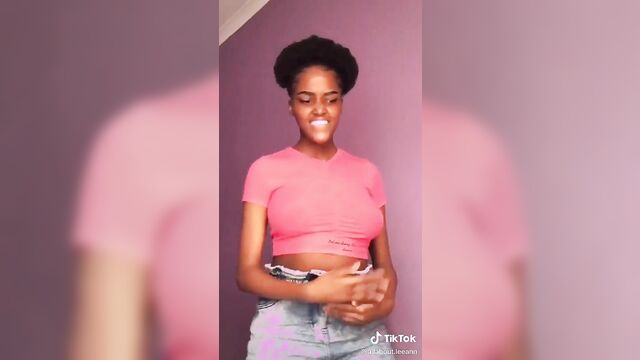 Busty brunette dances with big tits in the hottest tiktok video