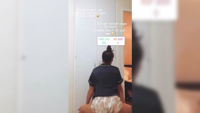 Hot girl in sexy outfit twerks and shakes her ass