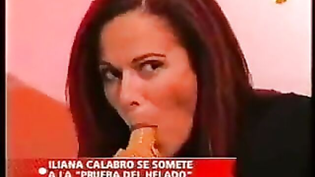 A beautiful and sexy argentine model, iliana calabro, enjoys herself