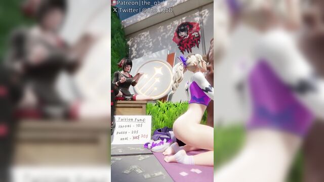 Helsie rides on top of skye in a steamy fortnite hentai scene