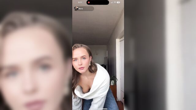 Accidental nipple slip during a tiktok live stream