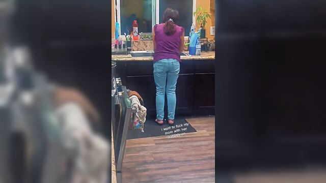 I caught a creep shot of my hot latina mom in a private moment