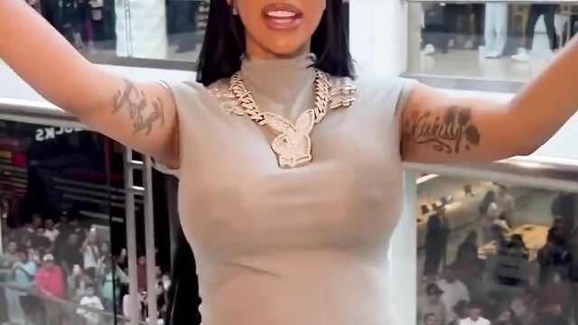 Cardi b's see-through top shows off her big nipples and sexy body