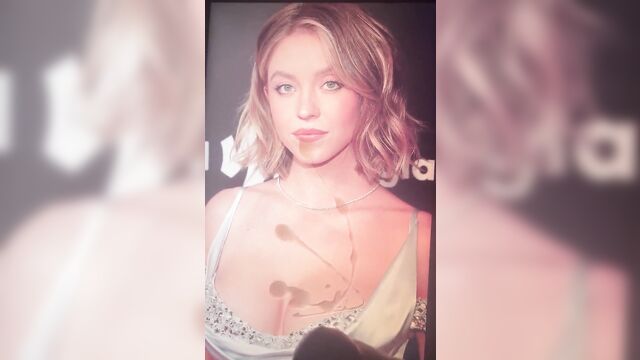 Sydney sweeney gets her face covered with cum