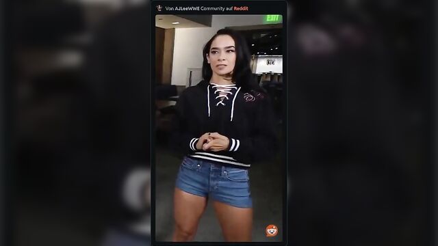 The hot wwe diva aj lee shows her awesome big ass