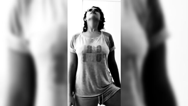 Girl with huge boobs is full of longing in this video