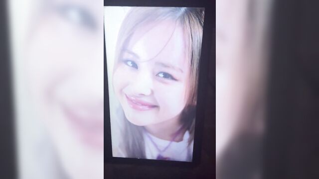 Korean girl gets cum on her face as a tribute