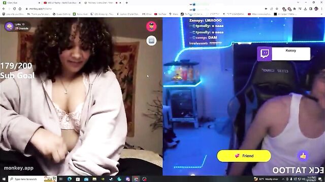 Bunch of bitches showing tits to the streamer ķonvÿ