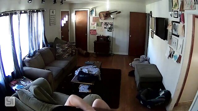 A white mom rubs her pussy while home alone on cam
