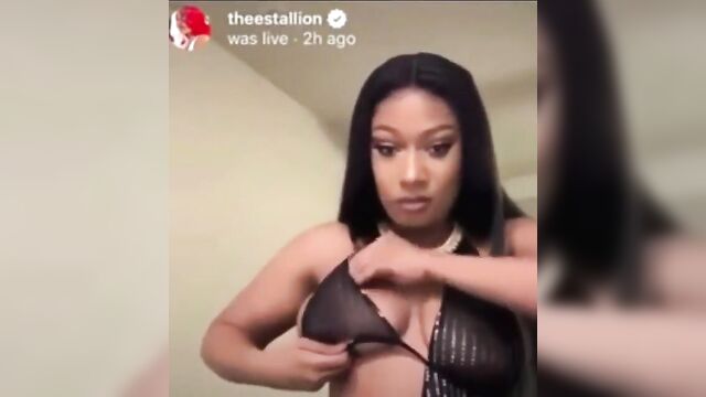 M3gan th33 stallion's boob slip during a live show