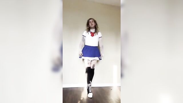 The sissy girl bella is exposed and gets fucked hard by a guy