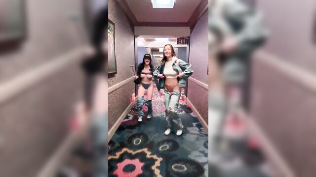 An average walk back to the hotel room with chloe