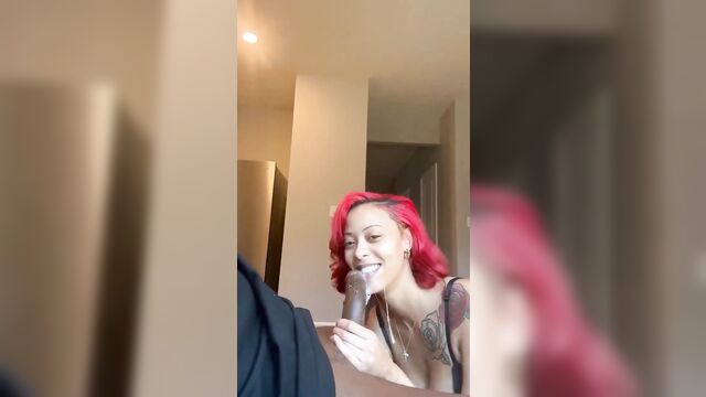Ebony mature makes a deepthroat blowjob with incredible skill