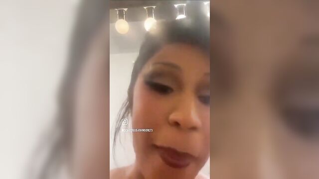 Cardi b shows her big boobs on instagram live stream to get attention