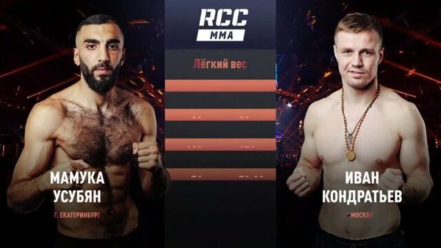 Мамука усубян одержал дежурную победу в рейтинговом поединке против ивана кондратьева на rcc 12