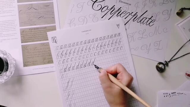 Прописи для каллиграфии. копперплейт. каллиграфская [каллиграфия]