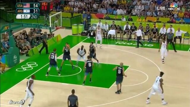 Шикарный проход кевина дюрэнта и реакция скамейки сборной сша