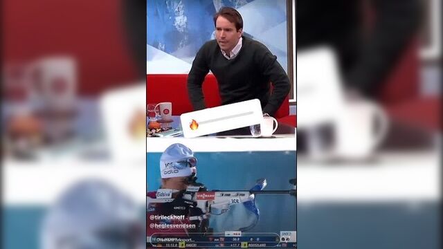 Эмиль хегле свендсен смотрит стрельбу тириль экхофф в спринте. чм-2021