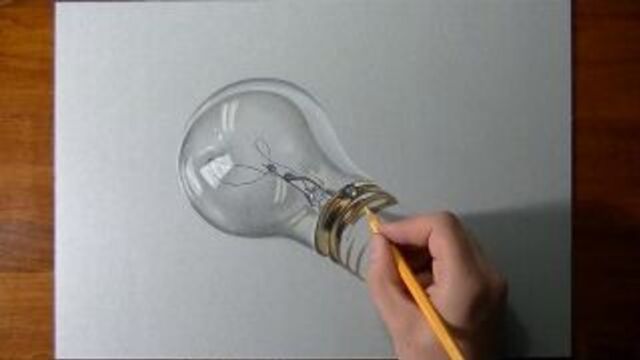 3d рисунок,лампочка