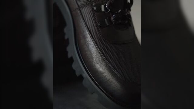 Ботинки хайкеры мужские из натуральной кожи, коричневые