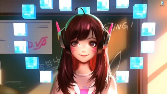 Девушка d.va из игры overwatch - живые обои для wallpaper engine