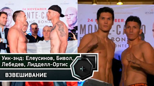 Уик-энд: елеусинов, бивол, лебедев, лидделл-ортис | fightspace