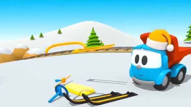 Мультик - конструктор 3d. грузовичок лёва малыш и снегокат. мультики про машинки