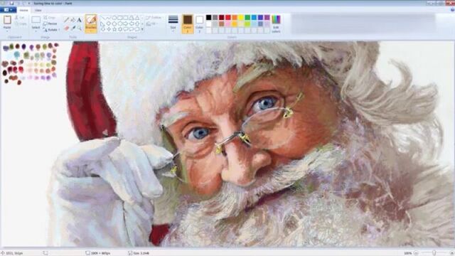 Супер реалистичная картина санта клауса в пеинте