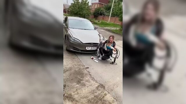 [настя чпек туман] чпек купила теслу #shorts #настятуман