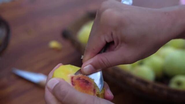 山上的紫李和黃桃都成熟了，摘回來做成孩子最愛的水果罐頭purple lee yellow peach canned fruit