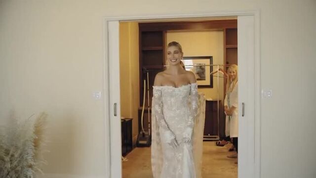 Making of hailey bieber wedding dress.