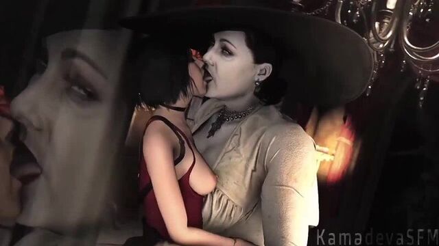 Lady alcina dimitrescu x ada wong - femdom; yuri; lesbian; oral sex; kunilingus; 3d sex porno hentai; [resident evil 8: village]