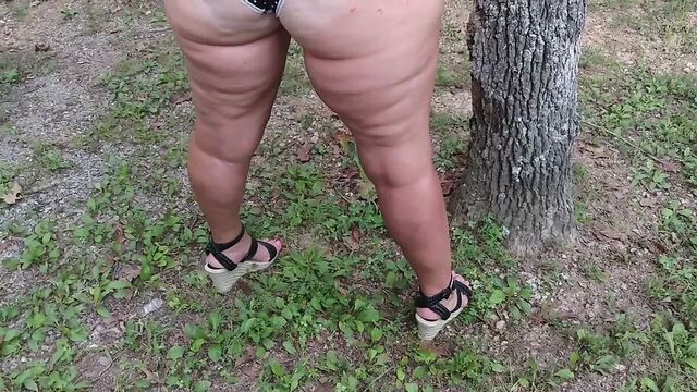 Amateur wife dogging at park