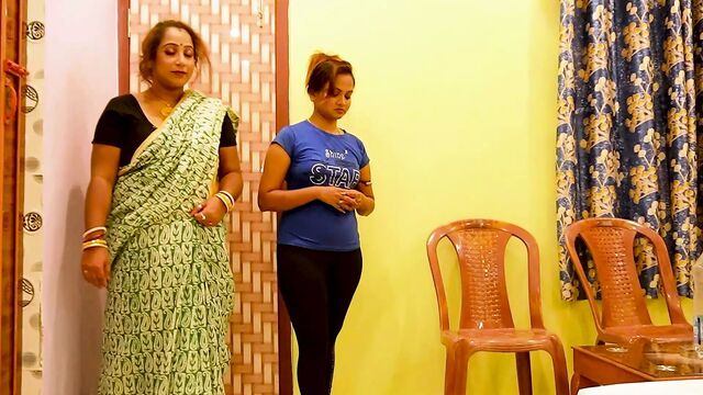 Mom fucked by handsome guy in front of her daughter