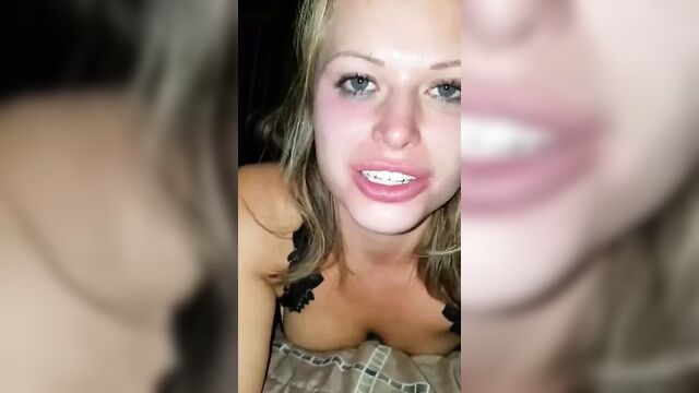 Amateur slut sucks cum out of her friend’s pussy