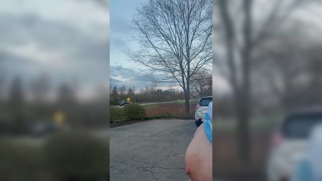 Stephanie dewolfe showing off in the front yard (part 2)