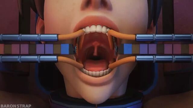 Tracer is tickled in dva's arcade