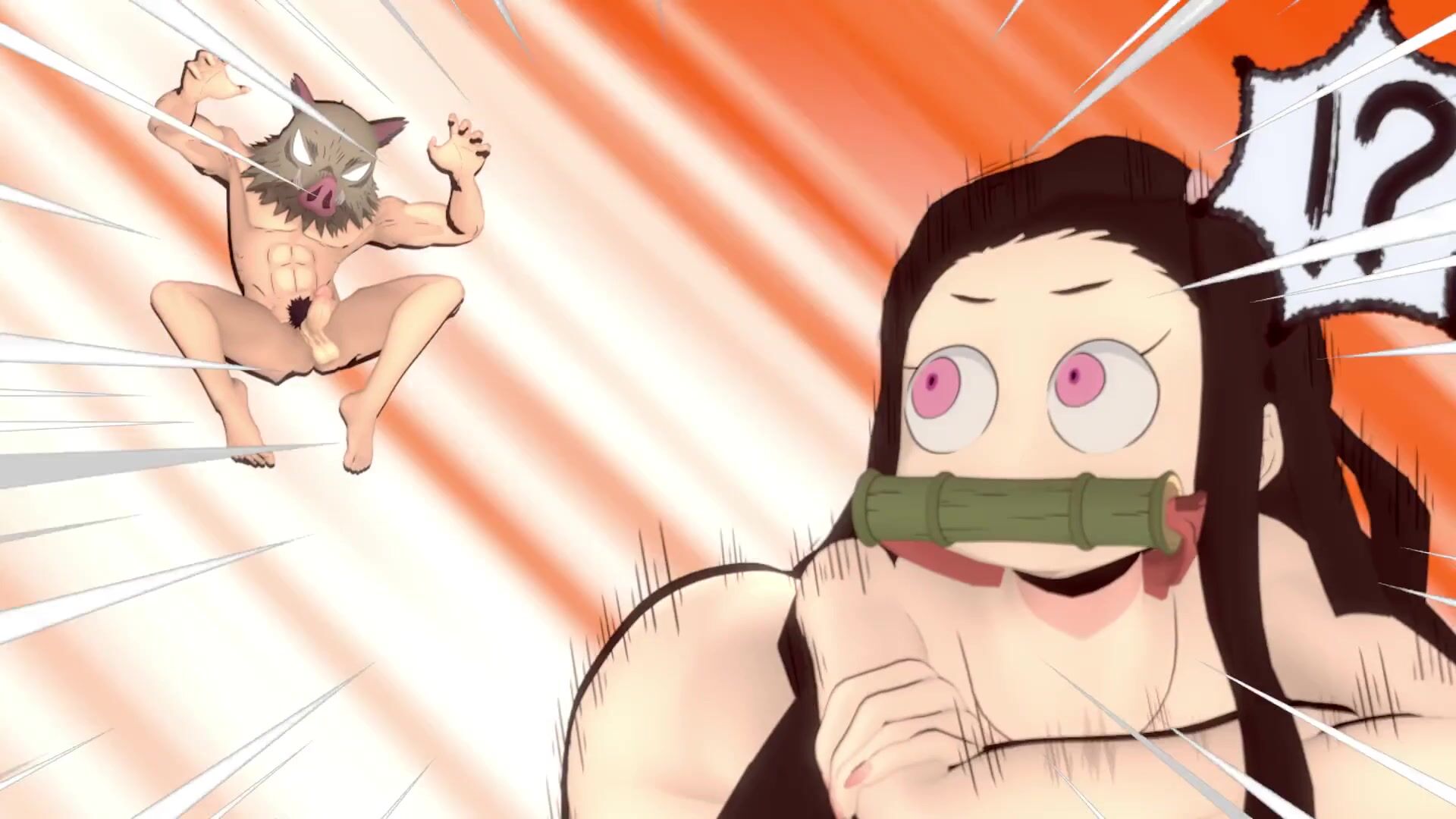 Inosuke x nezuko porn