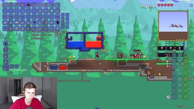 [crimzon] быстрое развитие и первые боссы! террария: скайблок за рыбака! #2