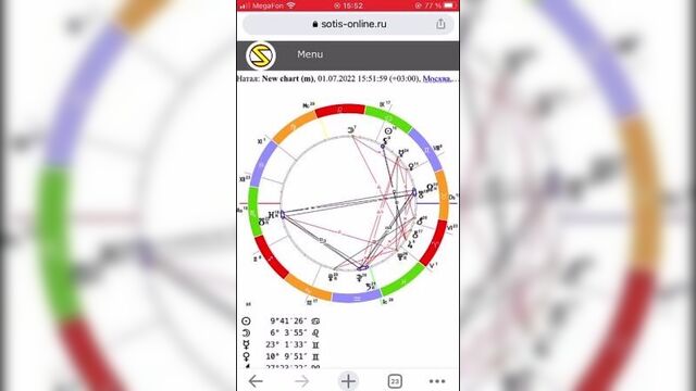 Как построить натальную карту на сайте sotis-online.ru