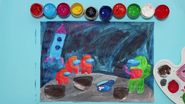 Как нарисовать амонг ас, амонг ас в космосе