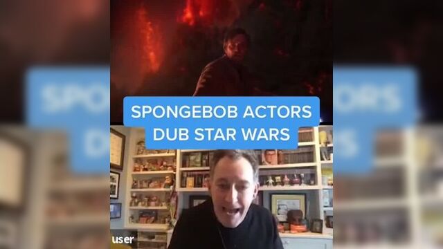 Актёры озвучки губки боба сделали дубляж битвы энакина скайуокера и оби вана кеноби