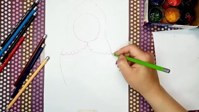 Как нарисовать матрёшку (символ россии)