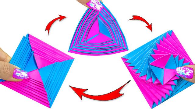 Лёгкая бумажная игрушка антистресс трансформер поделки из бумаги не оригами