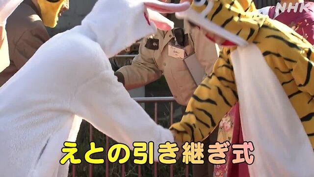 Передача полномочий от тигра к кролику в зоопарке тэннодзи